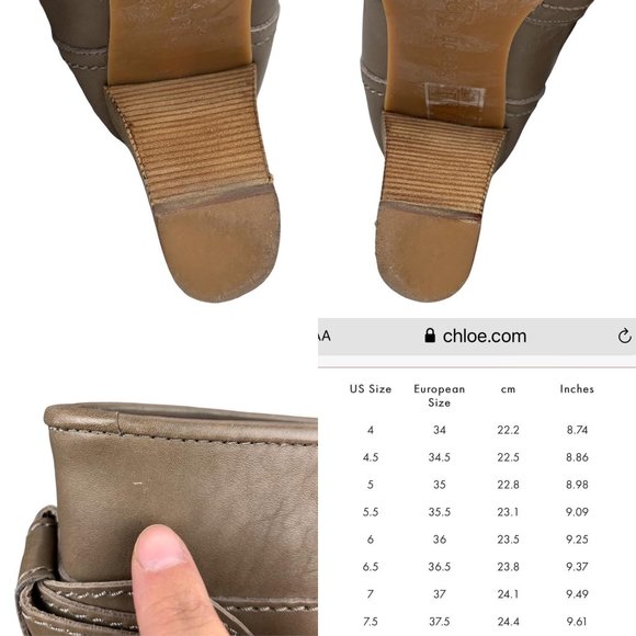 See By Chloe Brown Leather Mid Calf Boots Size 7 - Picture 12 of 16